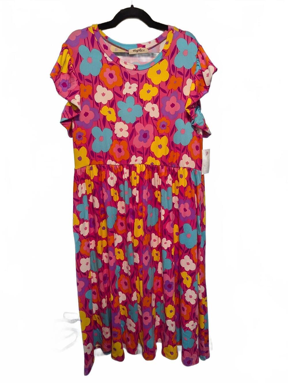 Haptics Colorful Floral Midi Dress - Butter Soft - 3X - NWT